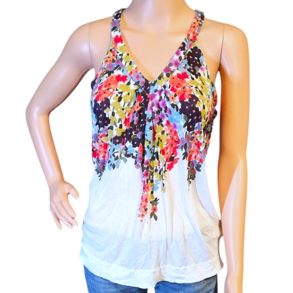 Womens Y2K American Eagle Floral Tank With Keyhole Back Sz S GIRLHOODCORE SPRING